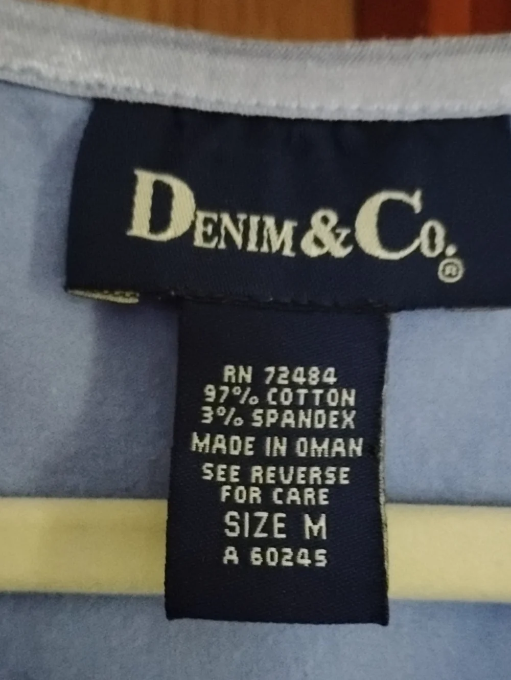 Denim&Co Light Blue Floral Button-Down Blouse with Coordinating Tank Top Medium